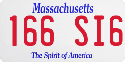 MA license plate 166SI6