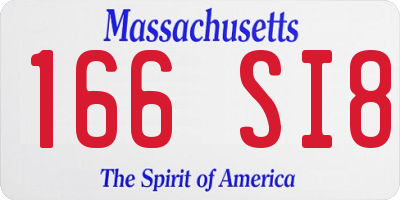 MA license plate 166SI8