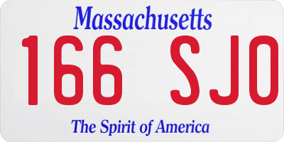 MA license plate 166SJ0