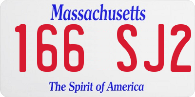 MA license plate 166SJ2