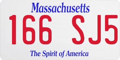 MA license plate 166SJ5
