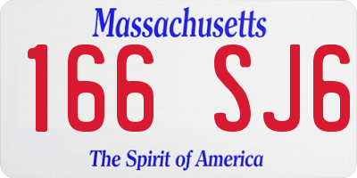 MA license plate 166SJ6