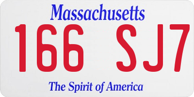 MA license plate 166SJ7