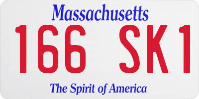 MA license plate 166SK1