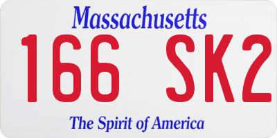 MA license plate 166SK2
