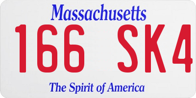 MA license plate 166SK4