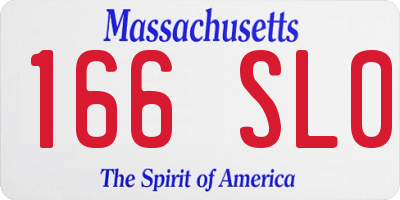 MA license plate 166SL0