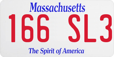 MA license plate 166SL3
