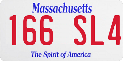 MA license plate 166SL4