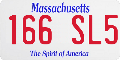 MA license plate 166SL5