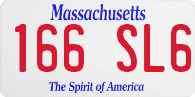 MA license plate 166SL6