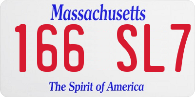 MA license plate 166SL7