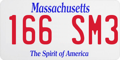 MA license plate 166SM3