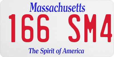 MA license plate 166SM4