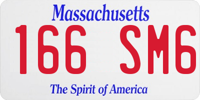 MA license plate 166SM6