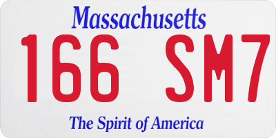 MA license plate 166SM7