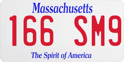 MA license plate 166SM9