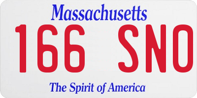 MA license plate 166SN0