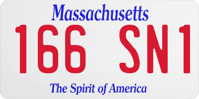 MA license plate 166SN1