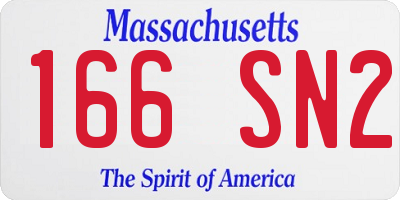 MA license plate 166SN2