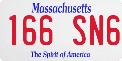 MA license plate 166SN6