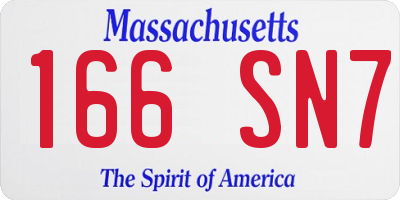 MA license plate 166SN7