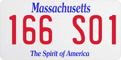 MA license plate 166SO1