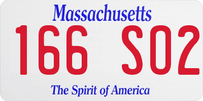 MA license plate 166SO2
