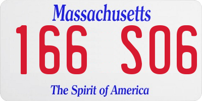 MA license plate 166SO6
