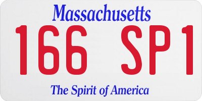 MA license plate 166SP1