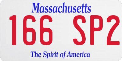 MA license plate 166SP2