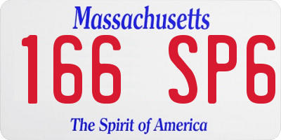 MA license plate 166SP6