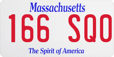 MA license plate 166SQ0