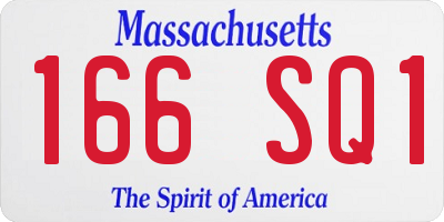MA license plate 166SQ1