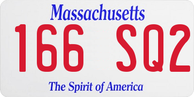 MA license plate 166SQ2
