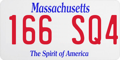 MA license plate 166SQ4