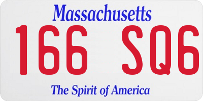 MA license plate 166SQ6