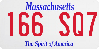 MA license plate 166SQ7