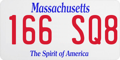 MA license plate 166SQ8