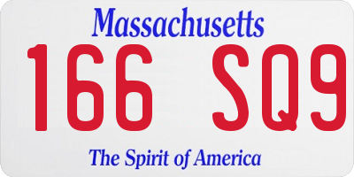 MA license plate 166SQ9