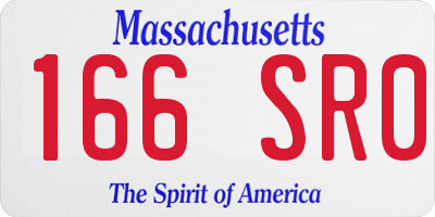 MA license plate 166SR0