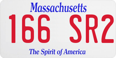 MA license plate 166SR2