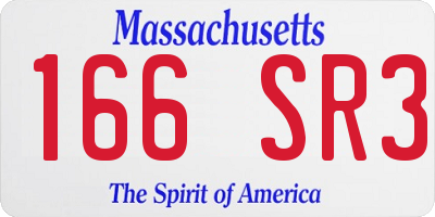 MA license plate 166SR3