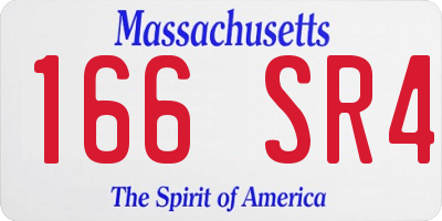 MA license plate 166SR4