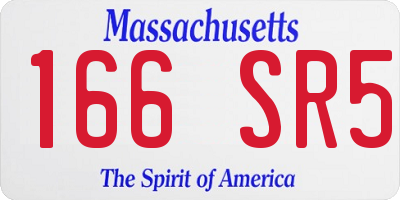 MA license plate 166SR5