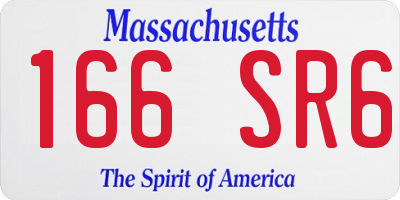 MA license plate 166SR6