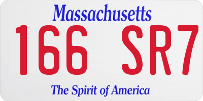 MA license plate 166SR7