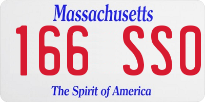 MA license plate 166SS0