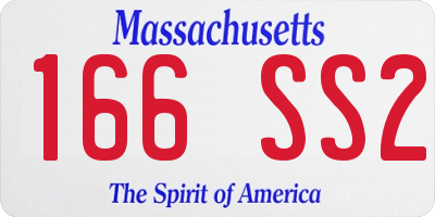 MA license plate 166SS2