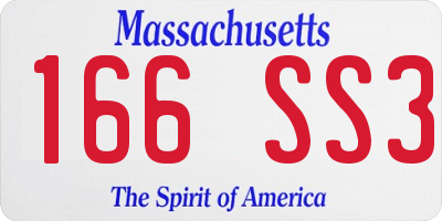 MA license plate 166SS3